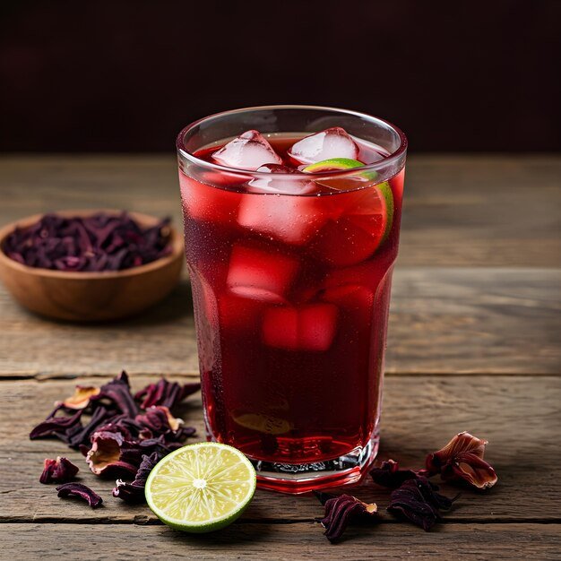 Hibiskus iste med lime uppfriskande Falun Aaima Kitchen