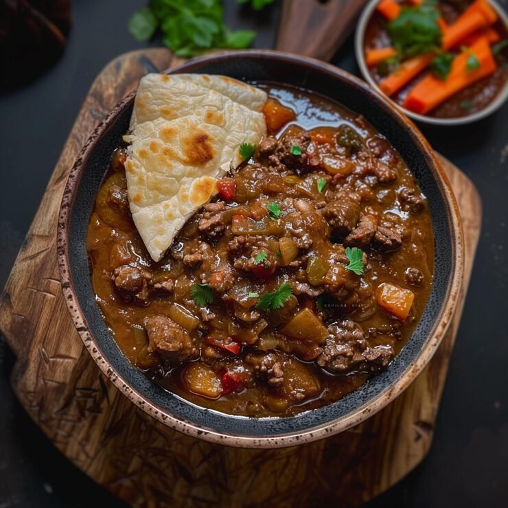 Skål med mustig gryta och tortilla – Aaima Kitchen